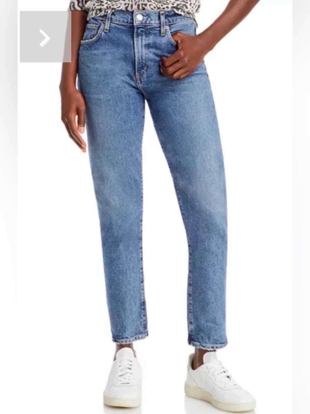 AGOLDE Toni Mid Rise Slim Straight Jeans Size 32 GUC Blue Denim